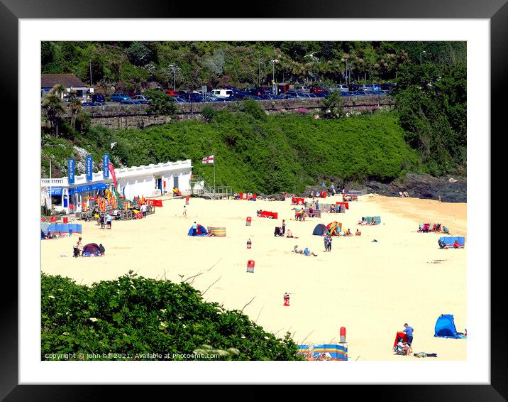 Carbis bay beach in Cornwall. Framed Mounted Print by john hill