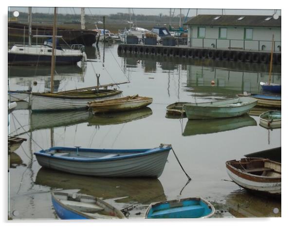 Low Tide at Old Leigh Acrylic by John Bridge