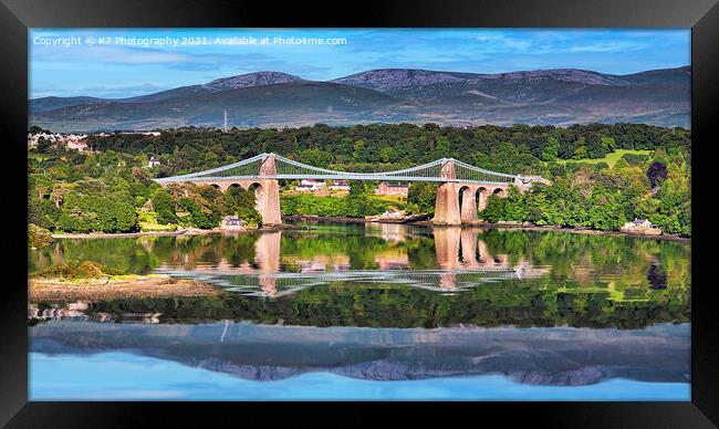 Menai Bridge Panoramic Framed Print by K7 Photography