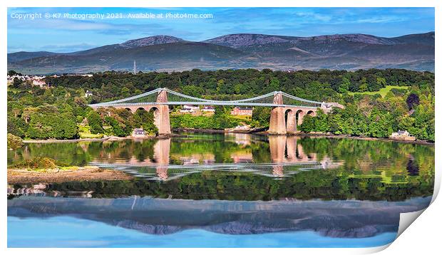 Menai Bridge Panoramic Print by K7 Photography