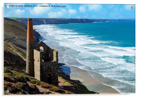 old tin mine cornwall Acrylic by Kevin Britland