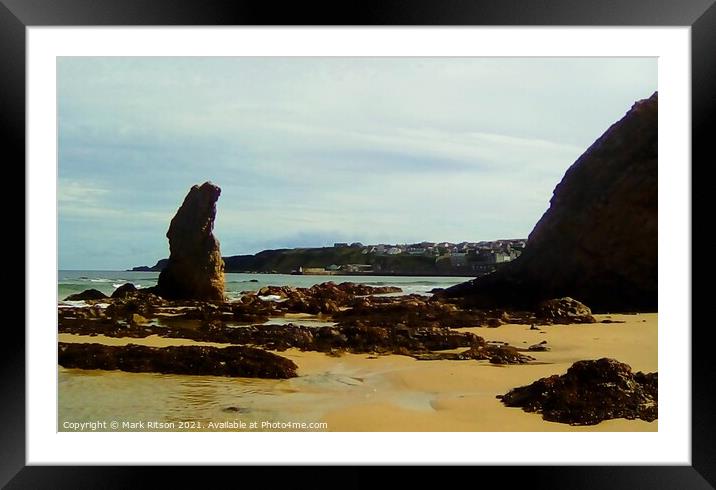 Cullen Beach and Harbour  Framed Mounted Print by Mark Ritson