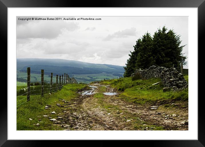 Brecon Beacons Tracks Framed Mounted Print by Matthew Bates