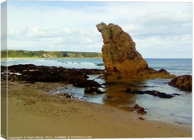 Large Rock on Cullen Beach  Canvas Print by Mark Ritson