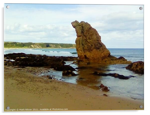 Large Rock on Cullen Beach  Acrylic by Mark Ritson