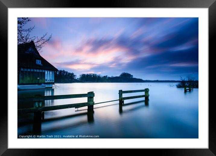 Still Moving- Long exposure at sunset on Ranworth Broad Framed Mounted Print by Martin Tosh
