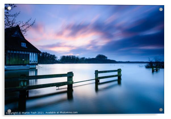 Still Moving- Long exposure at sunset on Ranworth Broad Acrylic by Martin Tosh