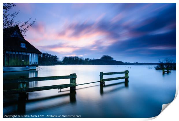 Still Moving- Long exposure at sunset on Ranworth Broad Print by Martin Tosh