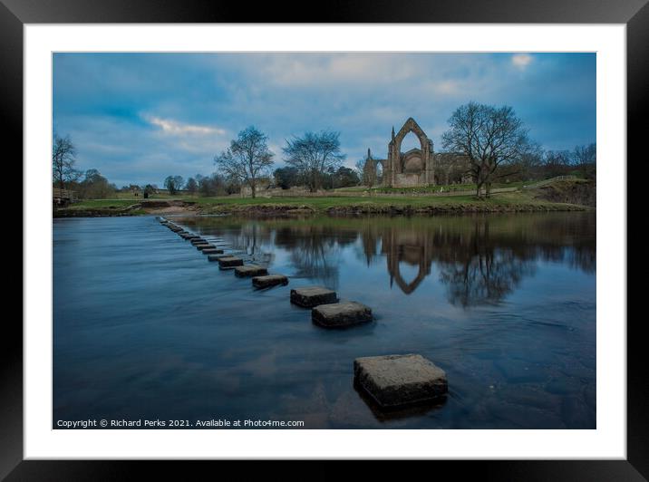 Bolton Abbey Reflections Framed Mounted Print by Richard Perks