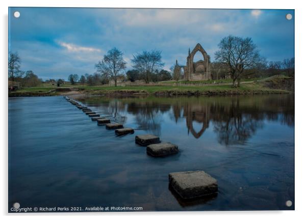 Bolton Abbey Reflections Acrylic by Richard Perks