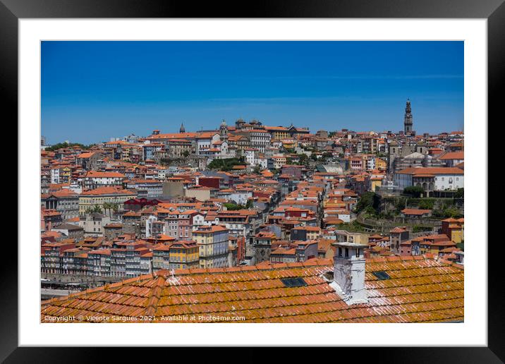 Roofs and Porto Framed Mounted Print by Vicente Sargues