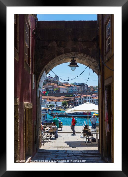 Street to the Douro Framed Mounted Print by Vicente Sargues