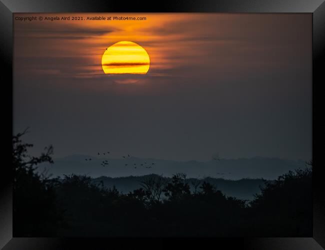 Sunset in Portsmouth Framed Print by Angela Aird