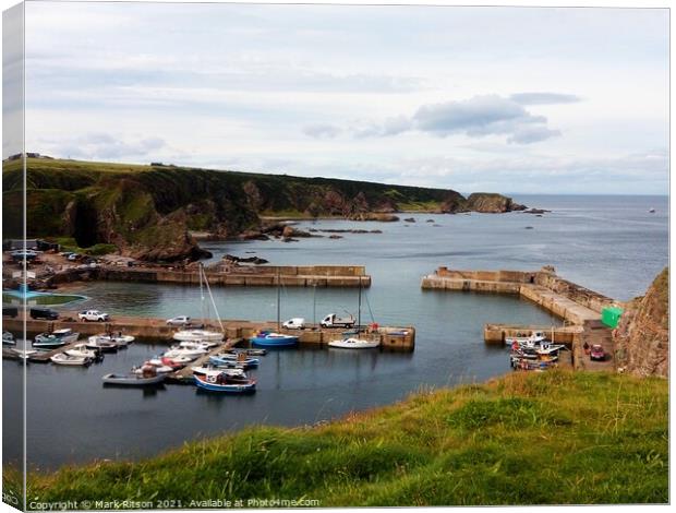 Portknockie Harbour  Canvas Print by Mark Ritson