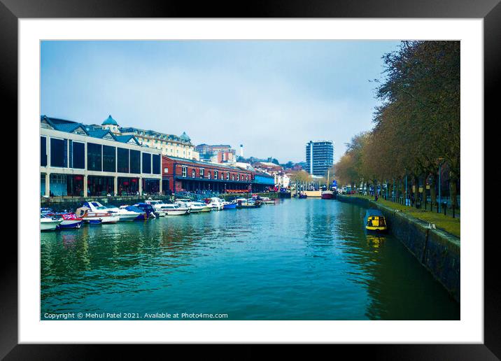 Waterfront in Bristol City Centre, Bristol, Gloucestershire, England, UK Framed Mounted Print by Mehul Patel