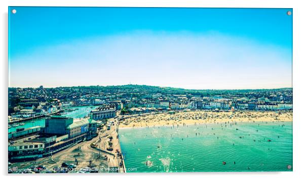 Panoramic view overlooking Weymouth harbour and beach, Dorset, England, UK Acrylic by Mehul Patel