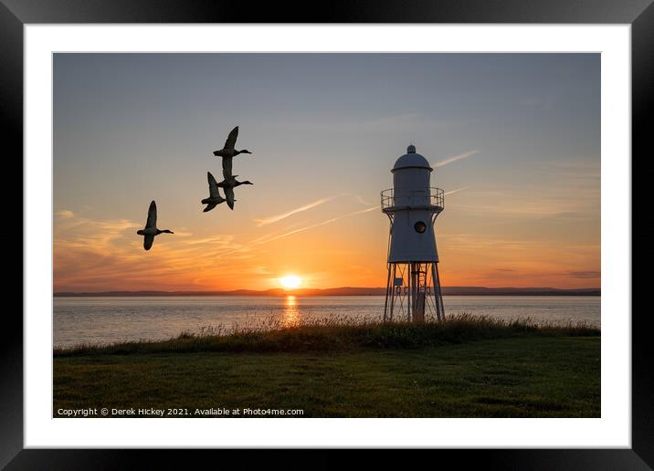 Sunset at Black Nore Lighthouse Framed Mounted Print by Derek Hickey