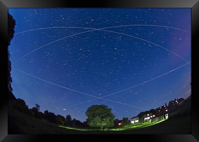 Space Station multiple flyby Framed Print by mark humpage