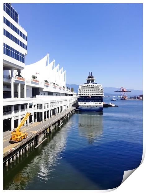  port of Vancouver and celebrity century docked in port Print by Anish Punchayil Sukumaran