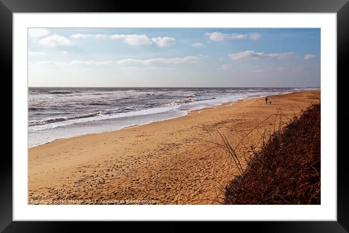 A Walk On The Beach Framed Mounted Print by Ian Merton