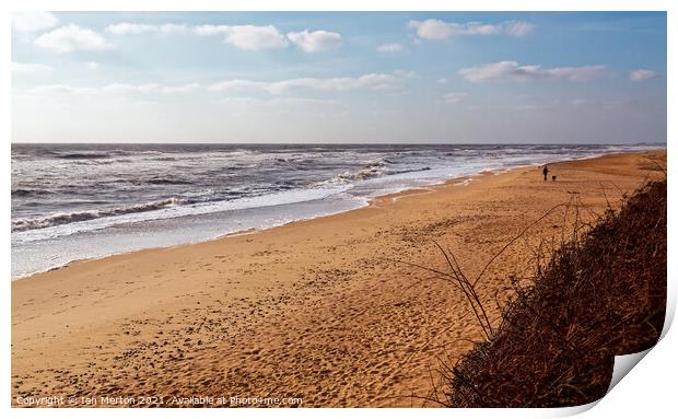 A Walk On The Beach Print by Ian Merton