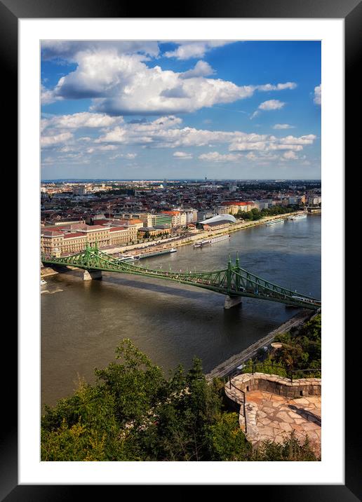 Budapest City At Danube River Framed Mounted Print by Artur Bogacki