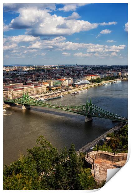 Budapest City At Danube River Print by Artur Bogacki