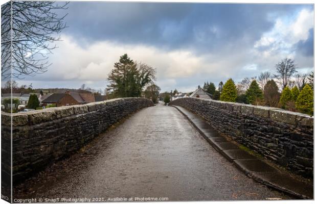 View over the Bridge of Dee, a stone bridge near Castle Douglas, Scotland Canvas Print by SnapT Photography