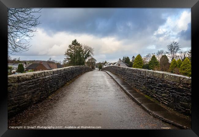 View over the Bridge of Dee, a stone bridge near Castle Douglas, Scotland Framed Print by SnapT Photography