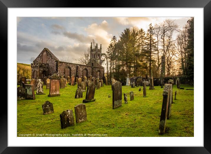 Graveyard and the remains of Tongland Church and Abbey, Scotland Framed Mounted Print by SnapT Photography