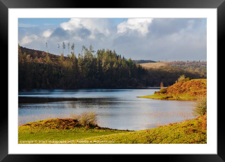 A view over Woodhall loch, on a sunny winters day, near Mossdale , Scotland Framed Mounted Print by SnapT Photography