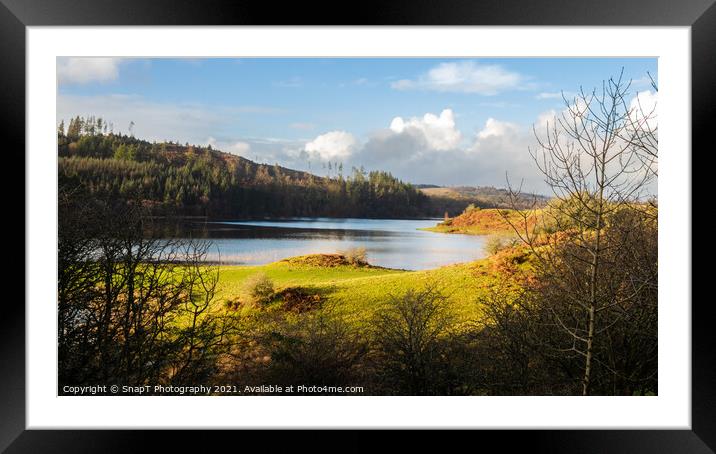 A view over Woodhall loch, on a sunny winters day, near Mossdale , Scotland Framed Mounted Print by SnapT Photography