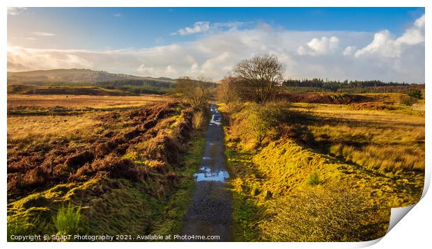 The remains of the old Galloway Railway train line or paddy line at Mossdale Print by SnapT Photography