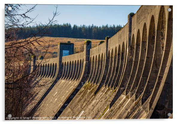 Arches at the top of Clatteringshaws Dam, on the Galloway Hydro Electric Scheme Acrylic by SnapT Photography
