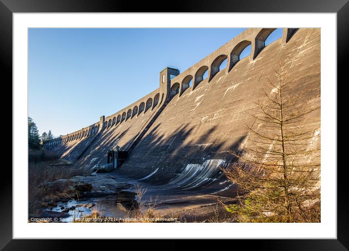 Clatteringshaws Dam on the Blackwater of Dee, in the winter sun in Scotland Framed Mounted Print by SnapT Photography