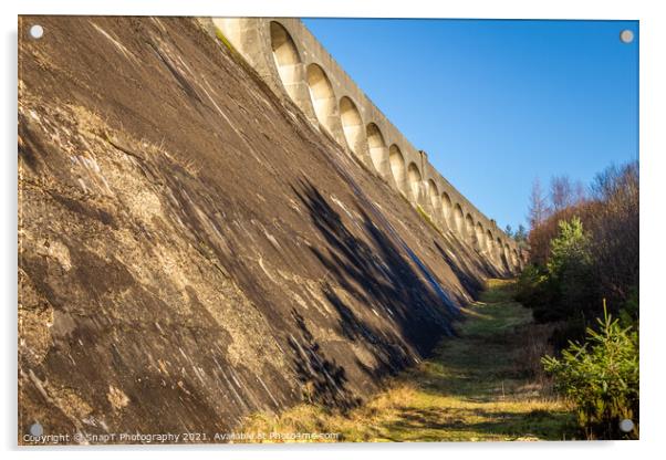Arches at the top of Clatteringshaws Dam, on the Galloway Hydro Electric Scheme Acrylic by SnapT Photography