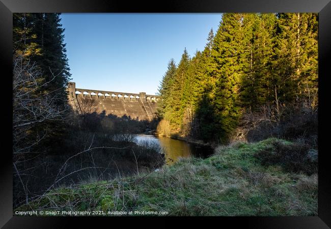 Clatteringshaws Dam and the Blackwater of Dee, Dumfries and Galloway, Scotland Framed Print by SnapT Photography