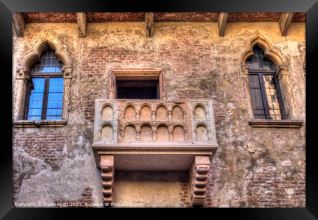 Juliet's Balcony Verona Italy Framed Print by David Pyatt