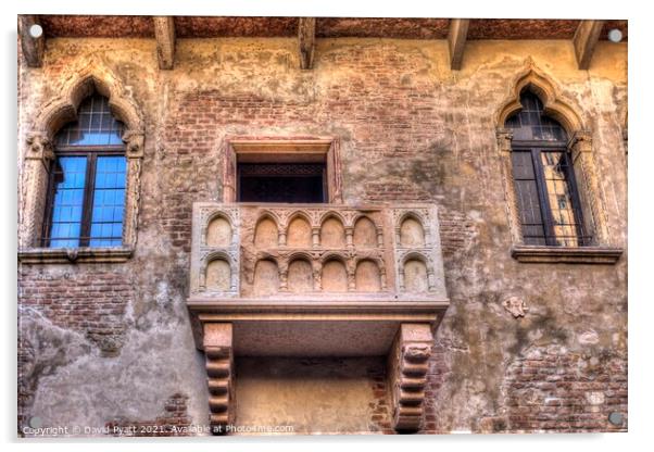 Juliet's Balcony Verona Italy Acrylic by David Pyatt