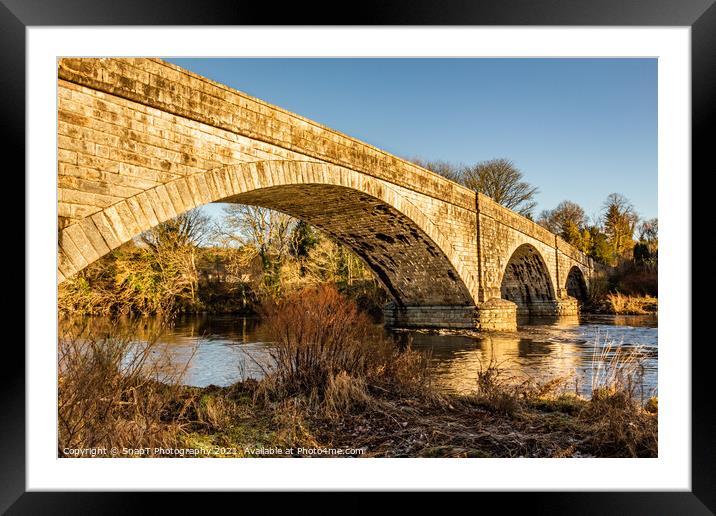 The arched Ken Bridge over the Water of Ken on a sunny winters day, Scotland Framed Mounted Print by SnapT Photography