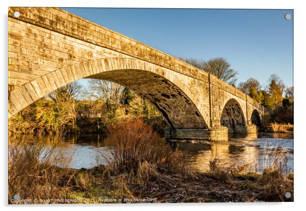 The arched Ken Bridge over the Water of Ken on a sunny winters day, Scotland Acrylic by SnapT Photography