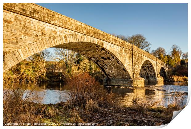 The arched Ken Bridge over the Water of Ken on a sunny winters day, Scotland Print by SnapT Photography