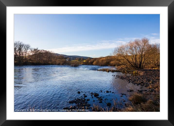 Winter sunset on a treelined Water of Ken at St. John's Town of Dalry, Scotland Framed Mounted Print by SnapT Photography