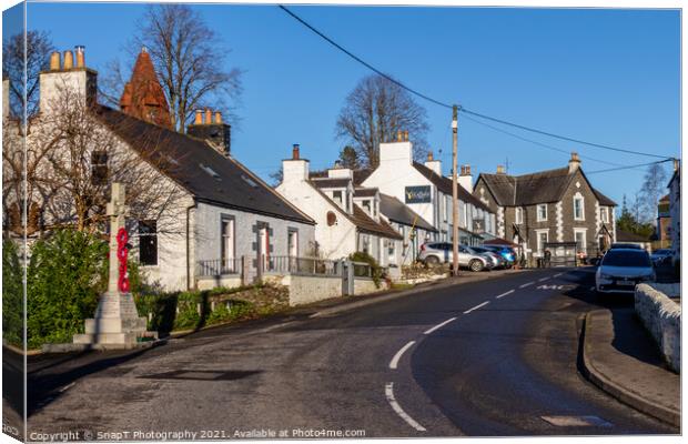 The main street on the A713 Ayr Road in St. John's Town of Dalry, Scotland Canvas Print by SnapT Photography