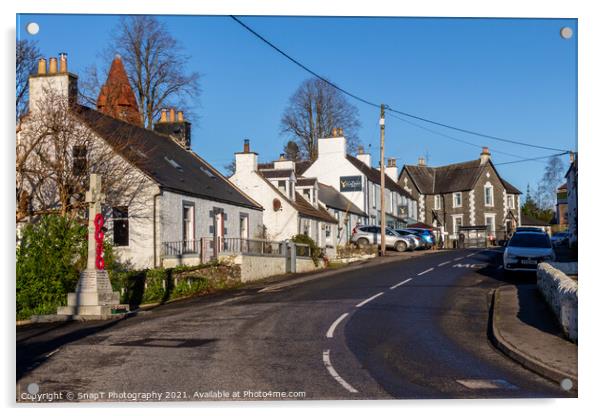 The main street on the A713 Ayr Road in St. John's Town of Dalry, Scotland Acrylic by SnapT Photography