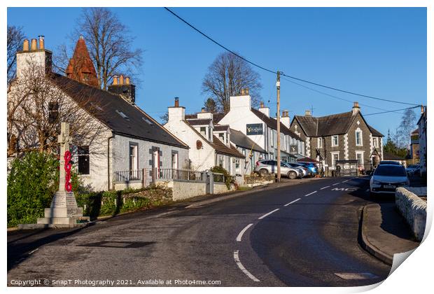 The main street on the A713 Ayr Road in St. John's Town of Dalry, Scotland Print by SnapT Photography