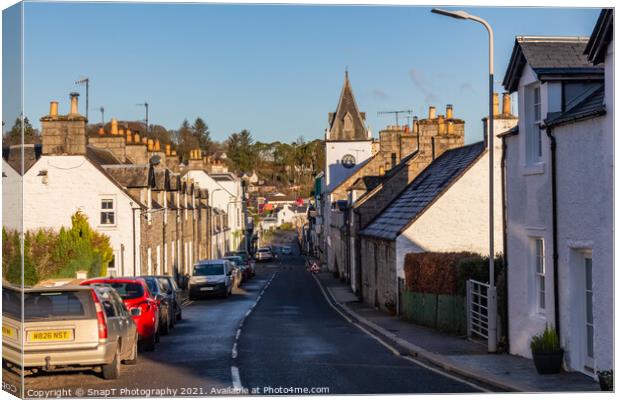 Ken bridge road in New Galloway on a winter day, Dumfries and Galloway, Scotland Canvas Print by SnapT Photography