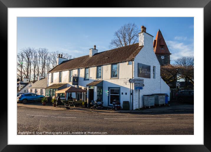 Clachan Inn in the centre of St. John's Town Dalry on a winter days Framed Mounted Print by SnapT Photography