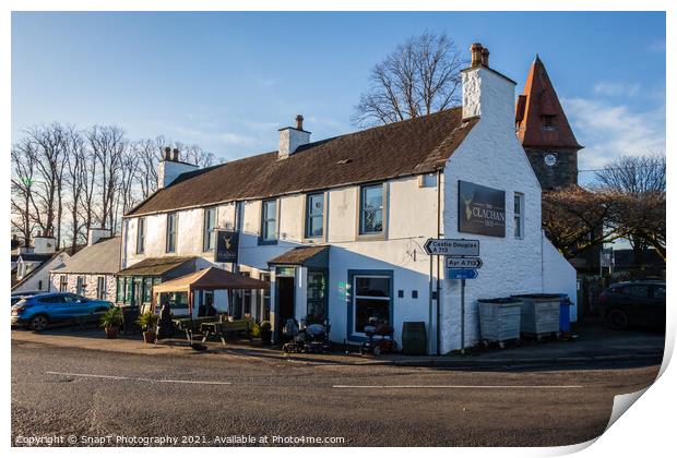 Clachan Inn in the centre of St. John's Town Dalry on a winter days Print by SnapT Photography