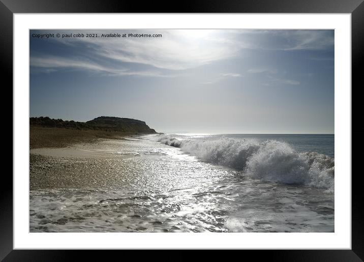 Headland breakers.  Framed Mounted Print by paul cobb
